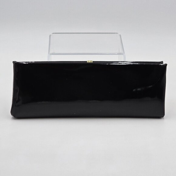 Henry Levine – Vintage Black Patent Clutch / Handbag with Bow Accent - Picture 4 of 16